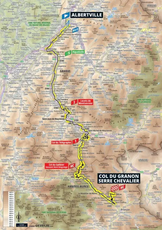 carte etape 11 tour de france 2022